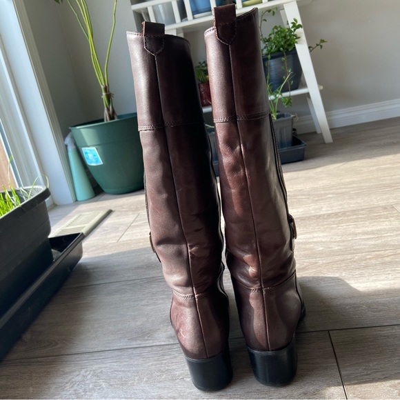 Aqua College Brown Leather Fleece Lining Riding Boots - Picture 8 of 13